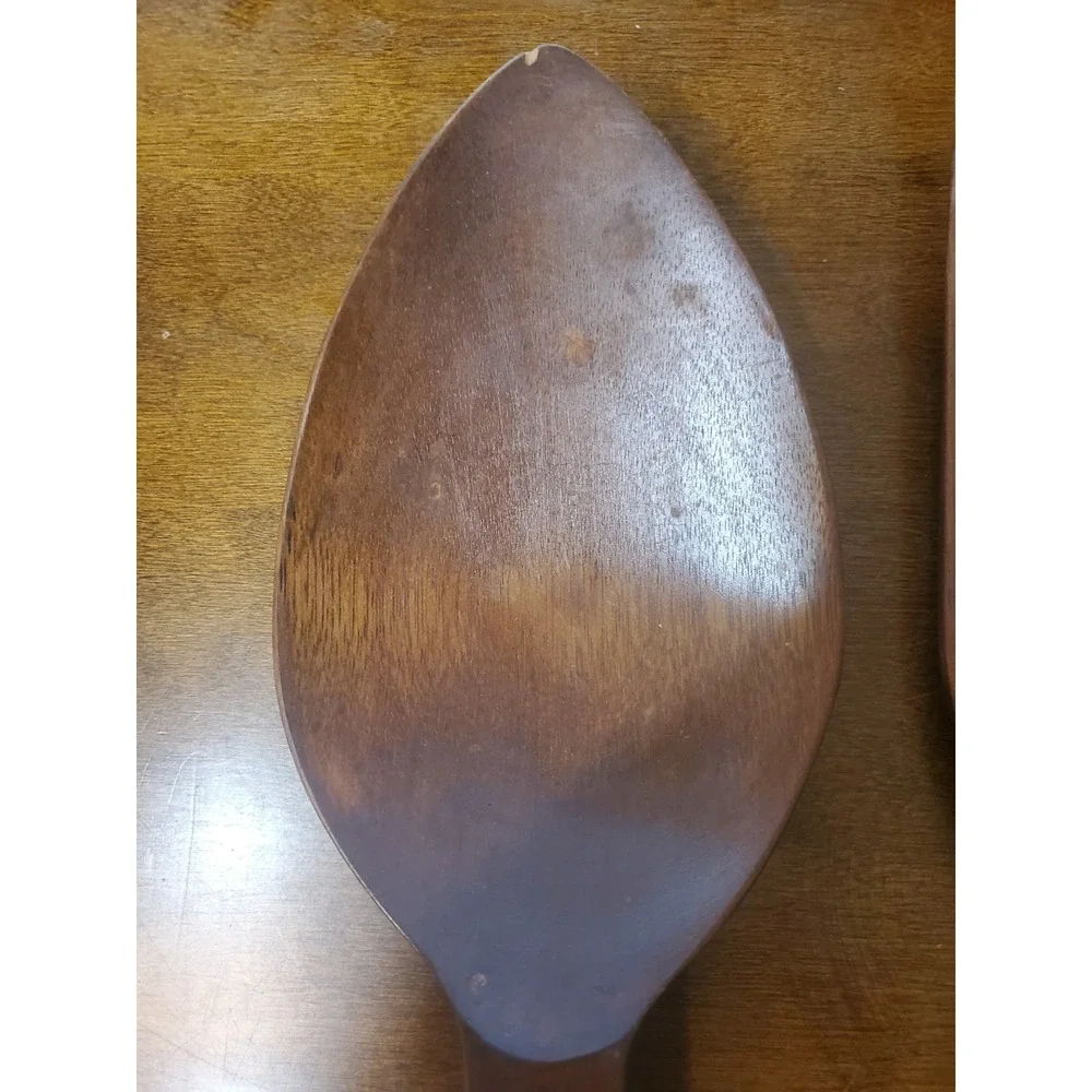 Vintage Hand Carved Wooden Fork and Spoon 20